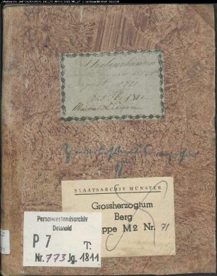 Zivilstandsregister der Munizipalität Lienen (Todesfälle 1811, Januar bis August). (Gemeinde: Lienen, Kreis Tecklenburg)