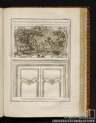 Planche 221. Decoration du haut d'une porte et de son couronnement.