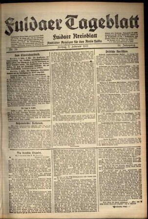 Ausgabe vom Freitag, den 03. Februar 1922.