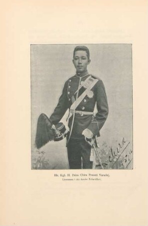 Hs. Kgl. H. Prins Chira Pravati Varadej. Lieutnant i det Danske Feltartilleri