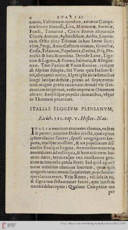 Italiae Elogium Plinianum