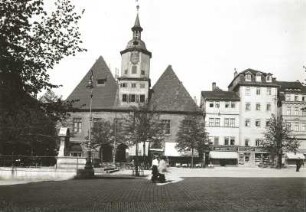 Jena, Markt : Jena. Markt. Westseite mit Rathaus