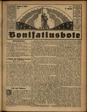 Erste Ausgabe vom Sonntag, den 18. Januar 1931.