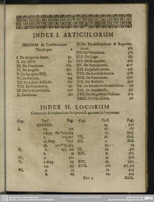 Index I. Articulorum