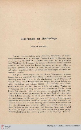 Bemerkungen zur Etruskerfrage