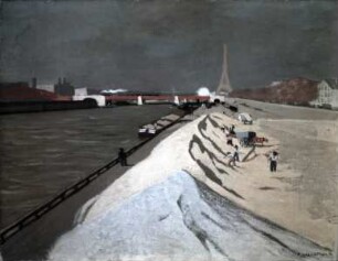 Gelber Sand mit Eiffelturm