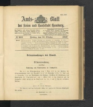 No.265, Freitag, den 31. Oktober 1919