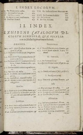 II. Index. Exhibens Catalogum Dictorum Scripturæ [...]
