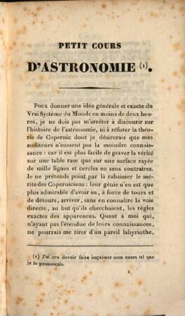 Petit Cours d'Astronomie