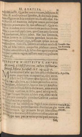 Egregium Martyrium S. Amphiani, itemque Aedesii fratris eius ...