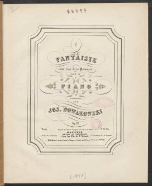 Fantaisie sur des Airs Polonais : Pour Le Piano ; Op. 22