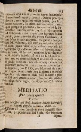 113-123, Meditatio Pro Feria quinta; ...