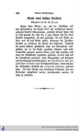 Strafe eines falschen Priesters.
