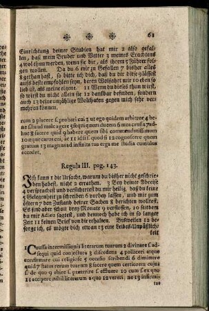 Regula III. pag. 143.