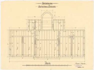 Kranken- und Siechenhaus, Brüssow Gültiger Ausführungsentwurf: Dachbalkenlage 1:50