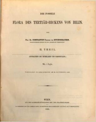 Die fossile Flora des Tertiär-Beckens von Bilin, 2