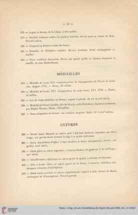 Cuivres (Nr. 288 - 299)