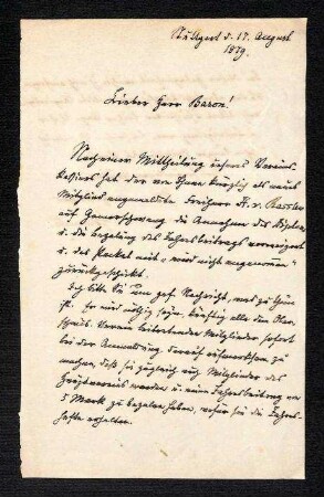 Brief von Ferdinand Krauss an R.v. Koenig