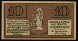 10 (Pfennig) der Stadt Camburg