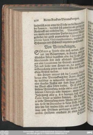 Von Verrenckungen.