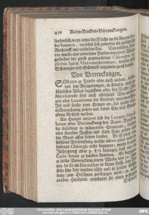 Von Verrenckungen.