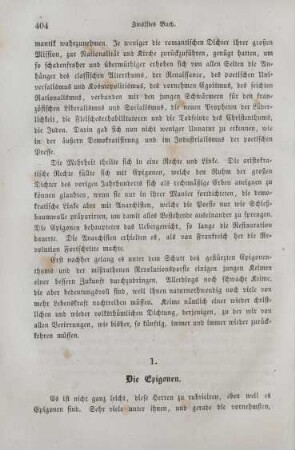 1. Die Epigonen