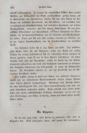 1. Die Epigonen