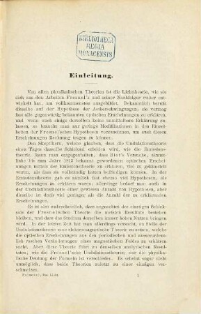 Mathematische Theorie des Lichtes : Vorlesungen