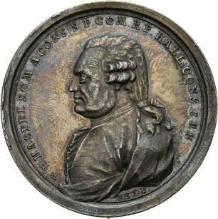 Medaille von Johann Gottfried Betulius auf das fünfzigjährige Amtsjubiläum von Nikolaus Friedrich Haspel, 1788