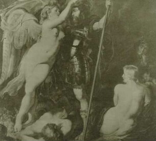 Der Tugendheld (Mars) von der Siegesgötting bekrönt