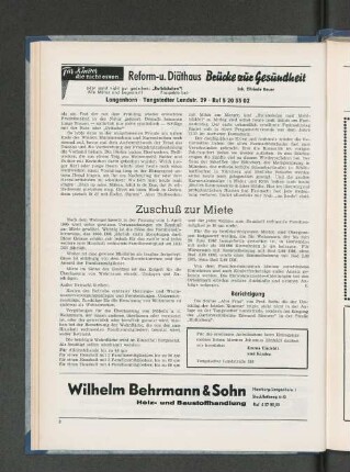 Zuschuß zur Miete