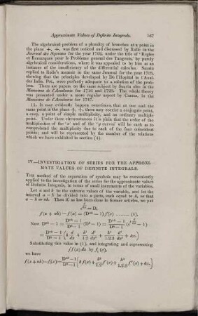 IV. - Investigation of series for the approximate values of definite integrals.
