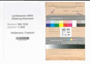 Entnazifizierung Friedrich Heidemann , geb. 25.06.1922 (Polizeibeamter)