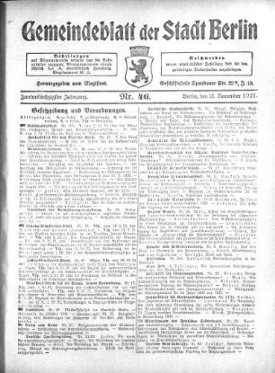 1921,46: Nr. 46, 13. November 1921