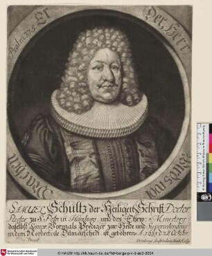 [Porträt des Samuel Schultz; Schulte (Samuel)]