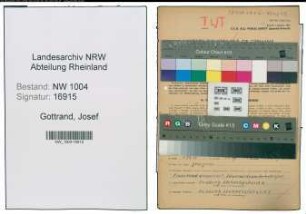Entnazifizierung Josef Gottrand , geb. 21.02.1898 (Bueroangestellter)