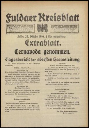 Ausgabe vom Mittwoch, den 25. Oktober 1916.