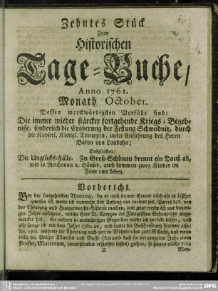 Zehntes Stück. Monath October