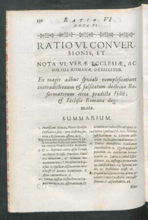 Ratio VI. Conversionis, Et Nota VI. ...