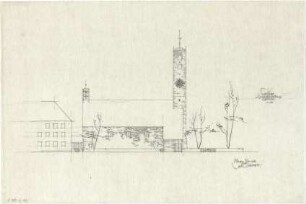 Gsaenger, Gustav; Hannover (Niedersachsen); Ev. Kirche Henrietten-Stiftung - Ostseite (Ansicht)