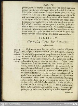 Sectio IV. Generalia Circa Jus Retractus observanda