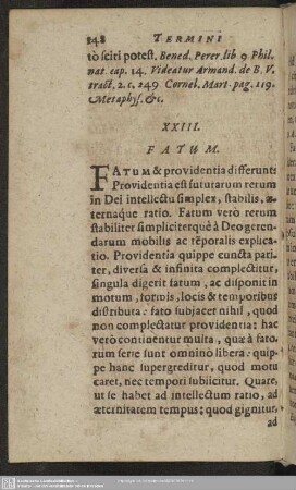 XXIII. Fatum