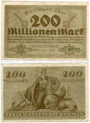 Bremen Notgeld 200 Millionen Mark