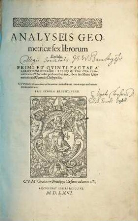 Analyseis geometricae sex librorum Euclidis