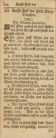XI. Auffs Fest der Heil. Drey-Einigkeit.