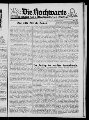 Die Hochwarte. 1929-1935