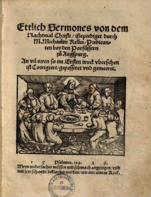 Ettlich Sermones von dem Nachtmal Christi