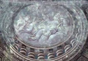 Scheinarchitektur mit Tugenden, Engel und Medaillons mit biblischen Szenen