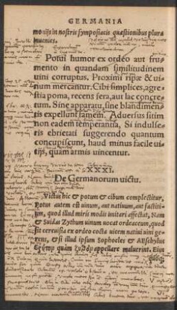 XXXI. De Germanorum victu.