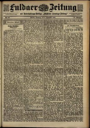 Zweite Ausgabe vom Samstag, den 08. September 1900.